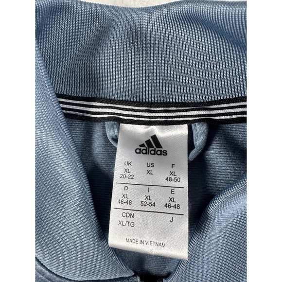 Adidas Embossed Print Track Jacket Full Zip Climalite Women's Blue Gray size XL - Picture 4 of 9